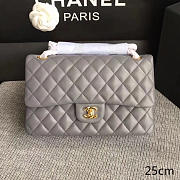 Chanel Lambskin Classic Flap Bag Grey A01112 VS00884 - 1