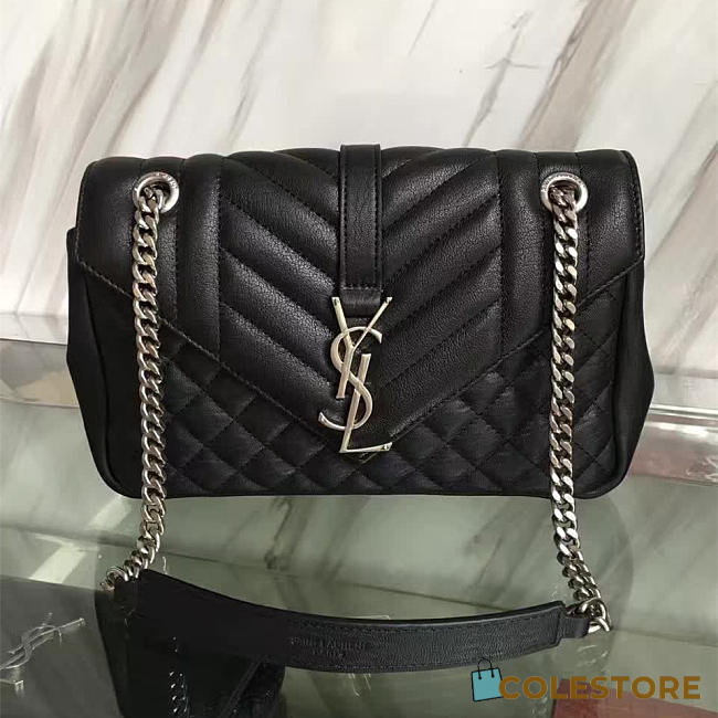 YSL Envelope Medium Bag Black - 1