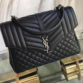 YSL Envelope Large Bag Black 4812