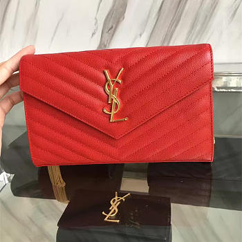 YSL Gold Monogram College Red 5081