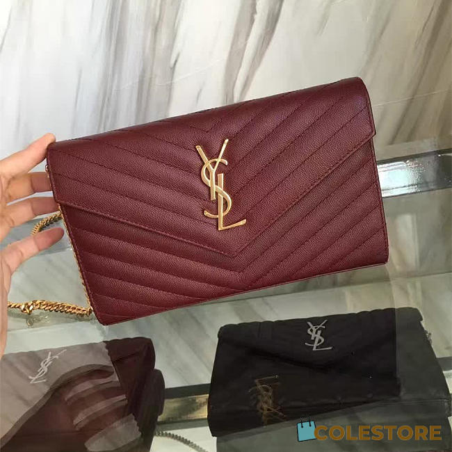 YSL Gold Monogram College Wine 5075 - 1