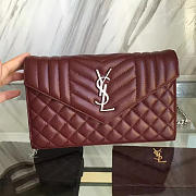 YSL Envelop Satchel Wine Red 5137 - 1