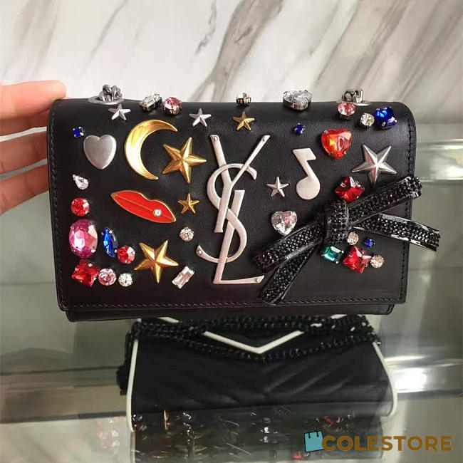 YSL Monogramme Shoulder Bag Black 4862 - 1