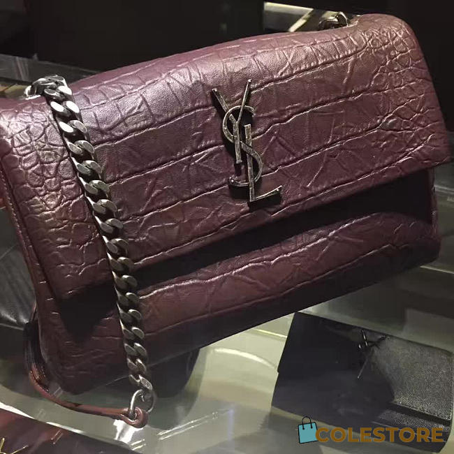 YSL Medium West Hollywood Bag Wine - 1