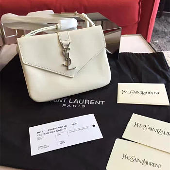 YSL Monogramme Sac Université White