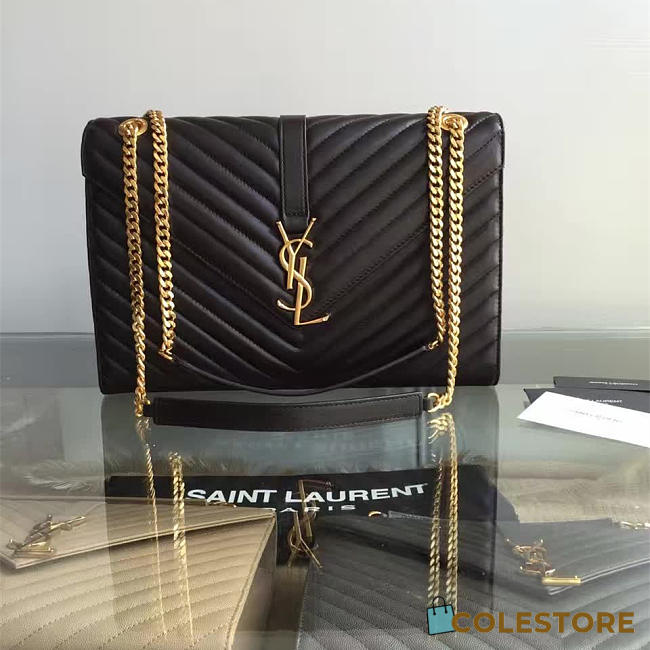 YSL Gold Monogram College Black 5078 - 1