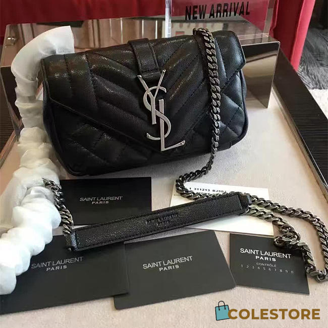 YSL Envelop Satchel Black 5124 - 1