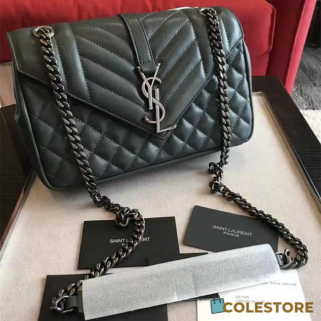 YSL Envelop Satchel Large Green 5126 - 1