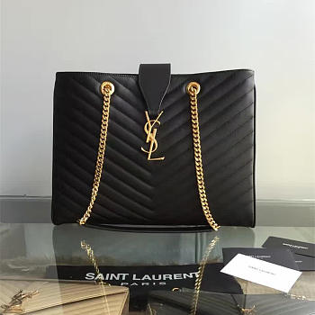 YSL Classic Shopper Gold Black 5132