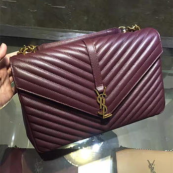 ysl gold monogram college wine red CohotBag 5094