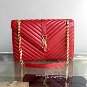 YSL Gold Monogram College Red 5087 - 1