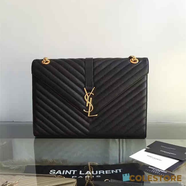 Ysl Gold Monogram College Black 5084 - 1