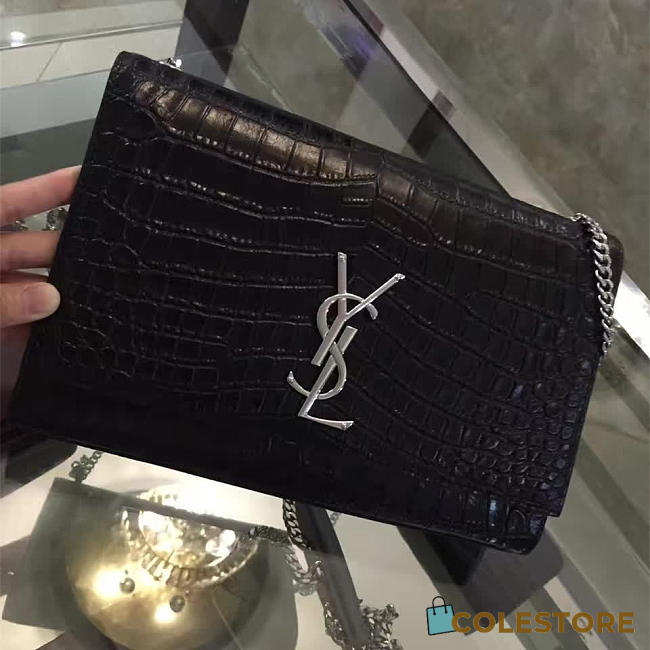 YSL Monogram Kate In Embossed Crocodile Shiny Leather 5063 - 1