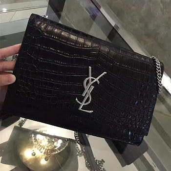 YSL Monogram Kate In Embossed Crocodile Shiny Leather 5063