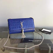 YSL Monogram Kate Gold Tassel In Embossed Crocodile Shiny Leather 5041 - 1