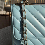 Chanel Top Handle Bag Trendy CC Chervon In Blue Size 25 cm - 6