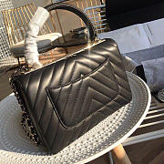 Chanel Top Handle Bag Trendy CC Chervon In Black Size 25 cm - 3