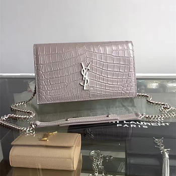 YSL Monogram Kate In Shiny Crocodile-Embossed Leather 5036