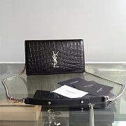 YSL Monogram Kate Crocodile Embossed Shiny Leather 5028 - 1