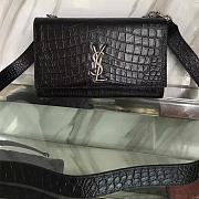 YSL Monogram Kate Crocodile Embossed Shiny Leather 5023 - 1