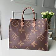 Louis Vuitton Monogram Giant Onthego Tote Bag Black And Khaki - 1