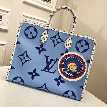 Louis Vuitton Monogram Giant Onthego Tote Bag Blue