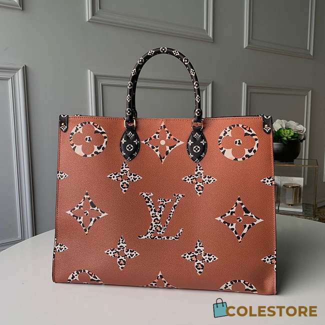 Louis Vuitton Monogram Giant On The Go Tote Bag Black And Khaki - 1