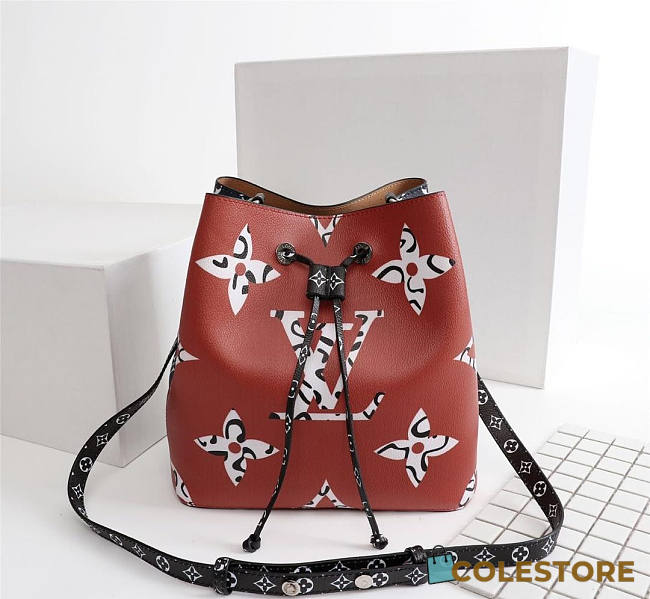 Louis Vuitton Trendy Bucket Bag Brown Red and Dark Blue M44021  - 1