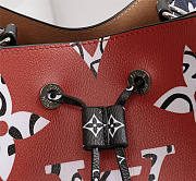 Louis Vuitton Trendy Bucket Bag Brown Red and Dark Blue M44021  - 6