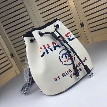 Chanel Canvas Bucket Bag White