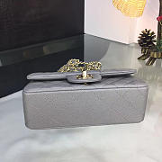 Chanel Classic Grey Caviar Leather Sliver&Gold Hardware 20cm Gray - 6