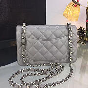 Chanel Classic Grey Caviar Leather Sliver&Gold Hardware 20cm Gray - 4