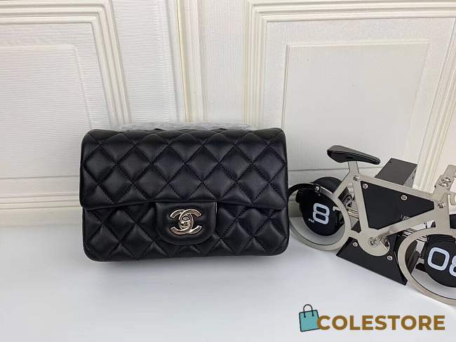 Chanel Caviar Lambskin Leather Flap Bag Black Gold/Silver 20cm - 1