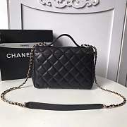 Chanel Flap Bag With Top Handle Grained Calfskin & Gold-Tone Metal Black - 6