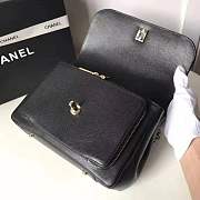 Chanel Flap Bag With Top Handle Grained Calfskin & Gold-Tone Metal Black - 3
