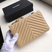 Chanel Lamb Skin V-Type Chain Bag Yellow - 4