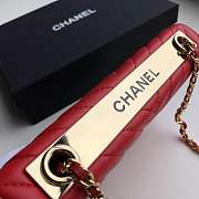 Chanel Lamb Skin V-Type Chain Bag In Red - 4