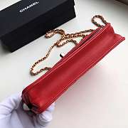 Chanel Lamb Skin V-Type Chain Bag In Red - 6