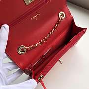 Chanel Lamb Skin V-Type Chain Bag In Red - 2