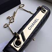 Chanel Lamb Skin V-Type Chain Bag Black - 6