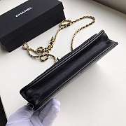 Chanel Lamb Skin V-Type Chain Bag Black - 5