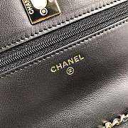Chanel Lamb Skin V-Type Chain Bag Black - 2