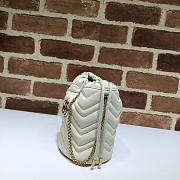 Gucci White Gg Marmont Gold Vuckle Leather - 3
