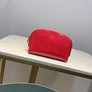 Louis Vuitton Red Rose Cosmetic Bag Embossed Leather  - 1