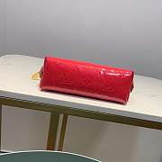 Louis Vuitton Red Rose Cosmetic Bag Embossed Leather  - 2