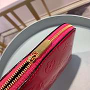 Louis Vuitton Red Rose Cosmetic Bag Embossed Leather  - 6