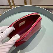 Louis Vuitton Red Rose Cosmetic Bag Embossed Leather  - 5