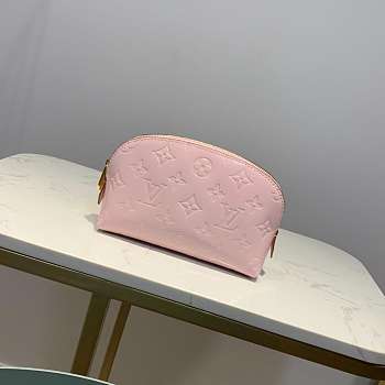 Louis Vuitton Pink Cosmetic Bag Embossed Leather
