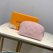Louis Vuitton Pink Cosmetic Bag Embossed Leather - 3