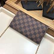 Louis Vuitton Croisette Wallet Damier Canvas Wallet Detachable Metal Chain Ponk - 5